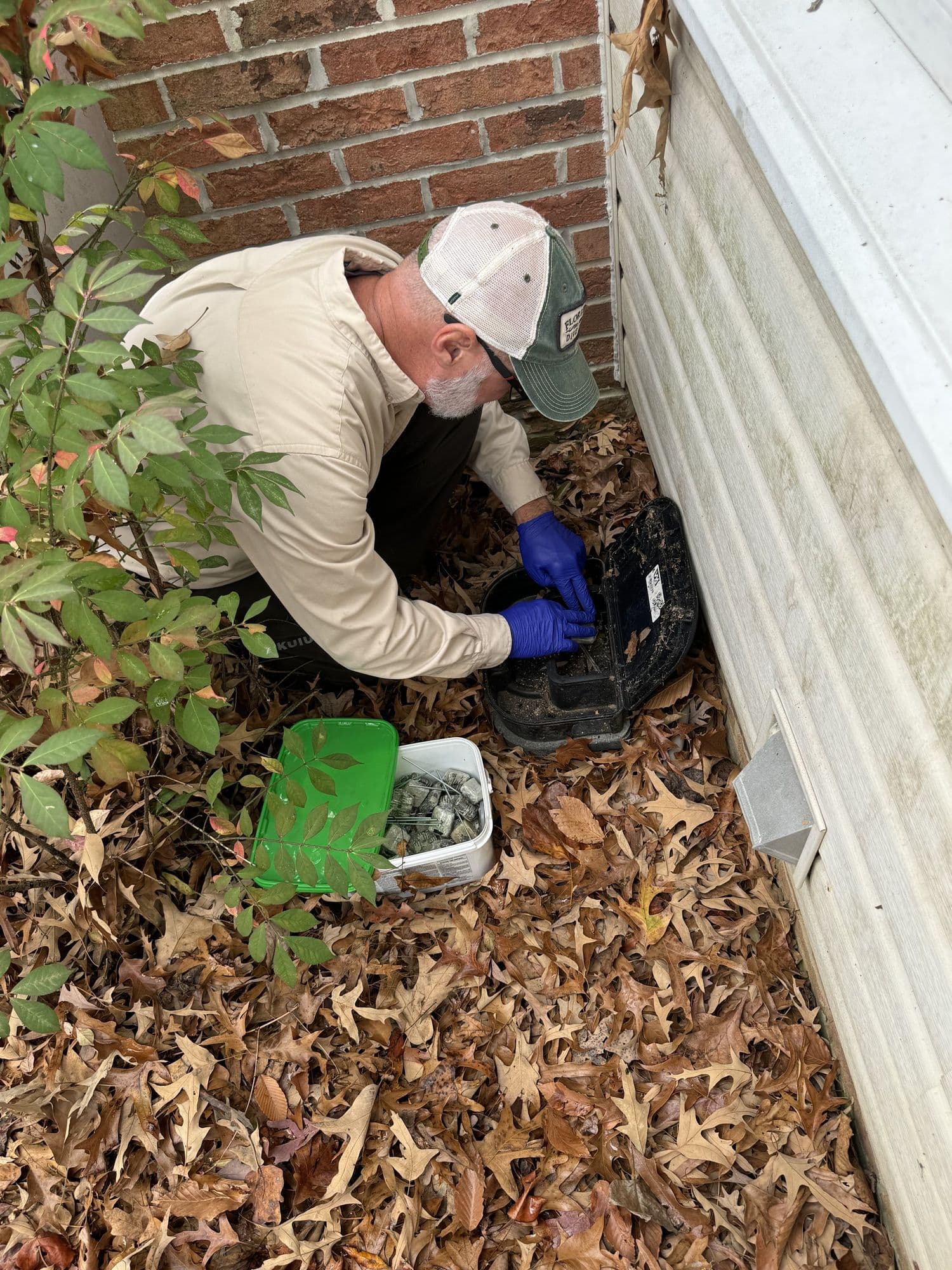 A Planet Friendly Pest Control technician performing an exterior treatment near Morganza MD